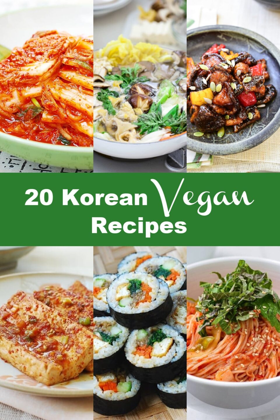 4 x 6 in 16 - 20 Korean Vegan Recipes