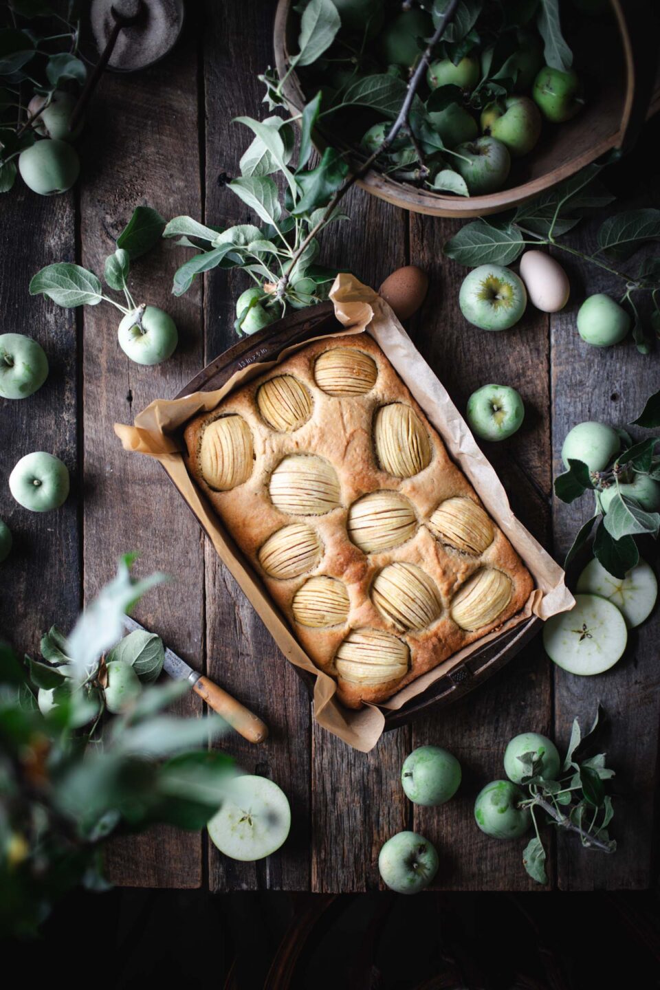 Apple Sheet Cake with Honey Cinnamon Syrup