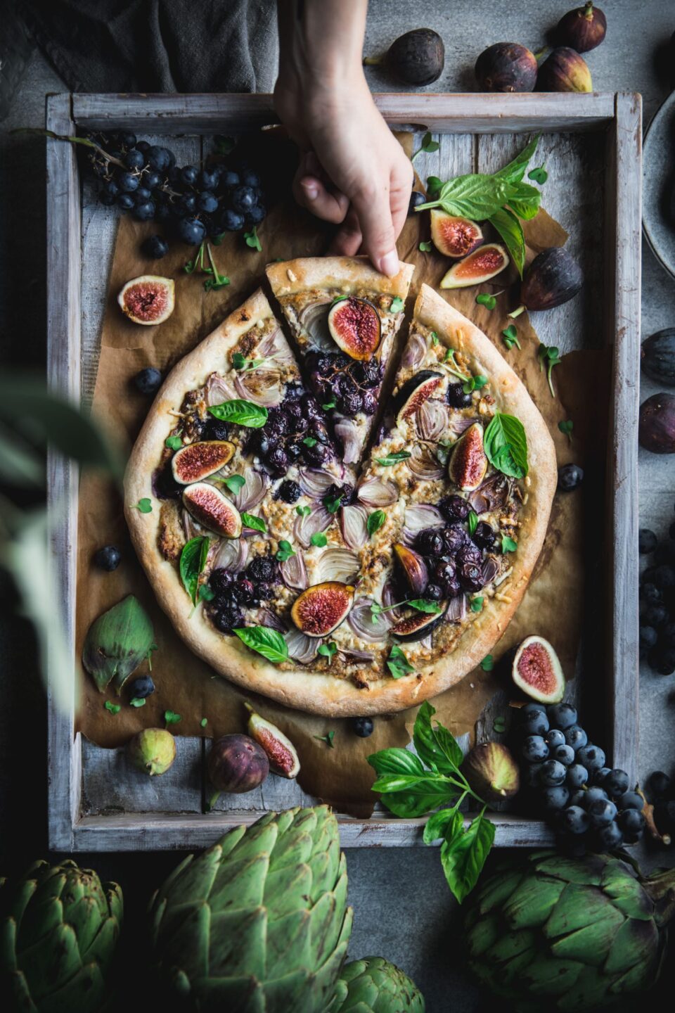 Artichoke Shallot and Fig Pizza