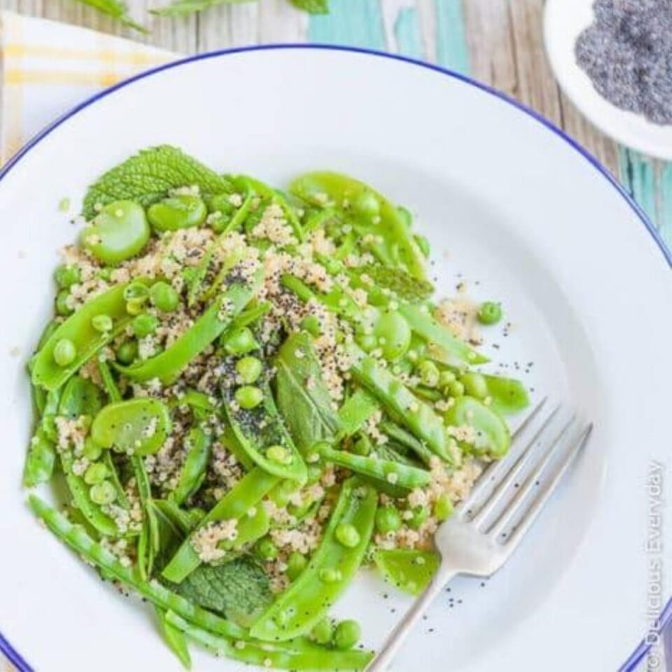 green spring salad with peas