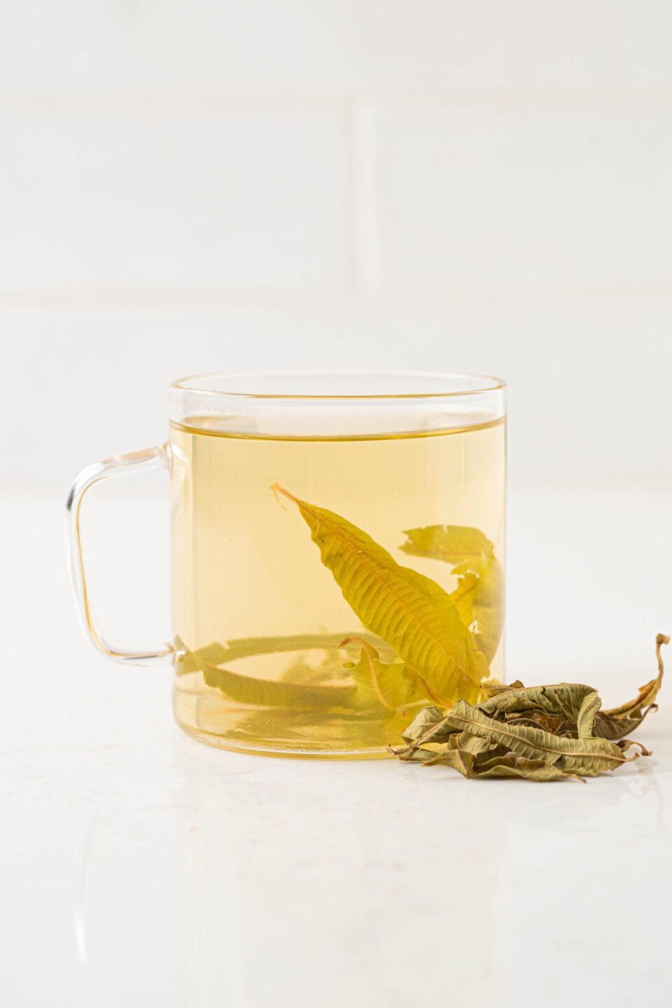 a cup of lemon verbena tea