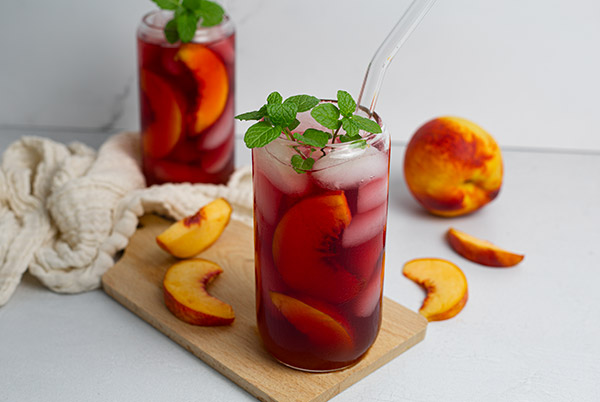 Peach and Hibiscus Iced Tea