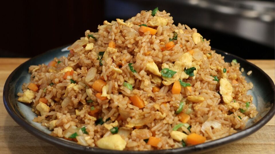 Quick Egg Fried Rice Recipe (with soy sauce)