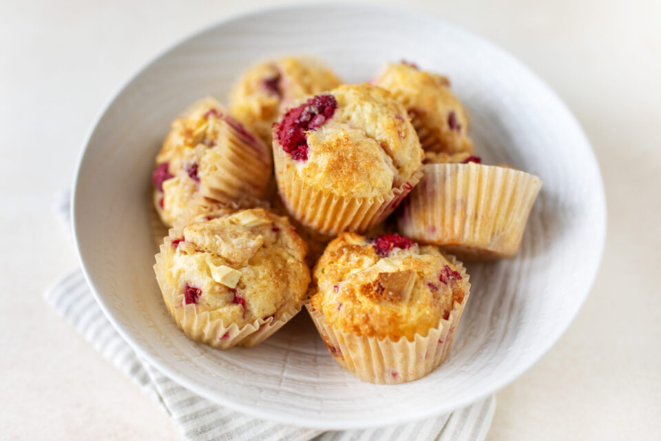 Raspberry & White Chocolate Muffins