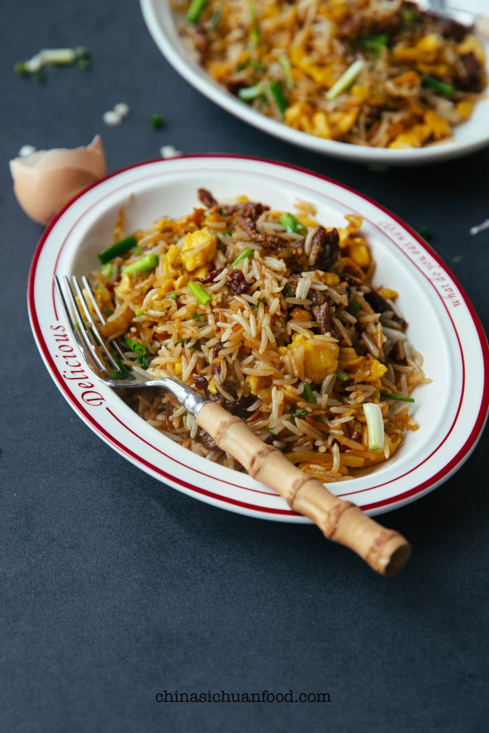 beef and mustard green fried rice