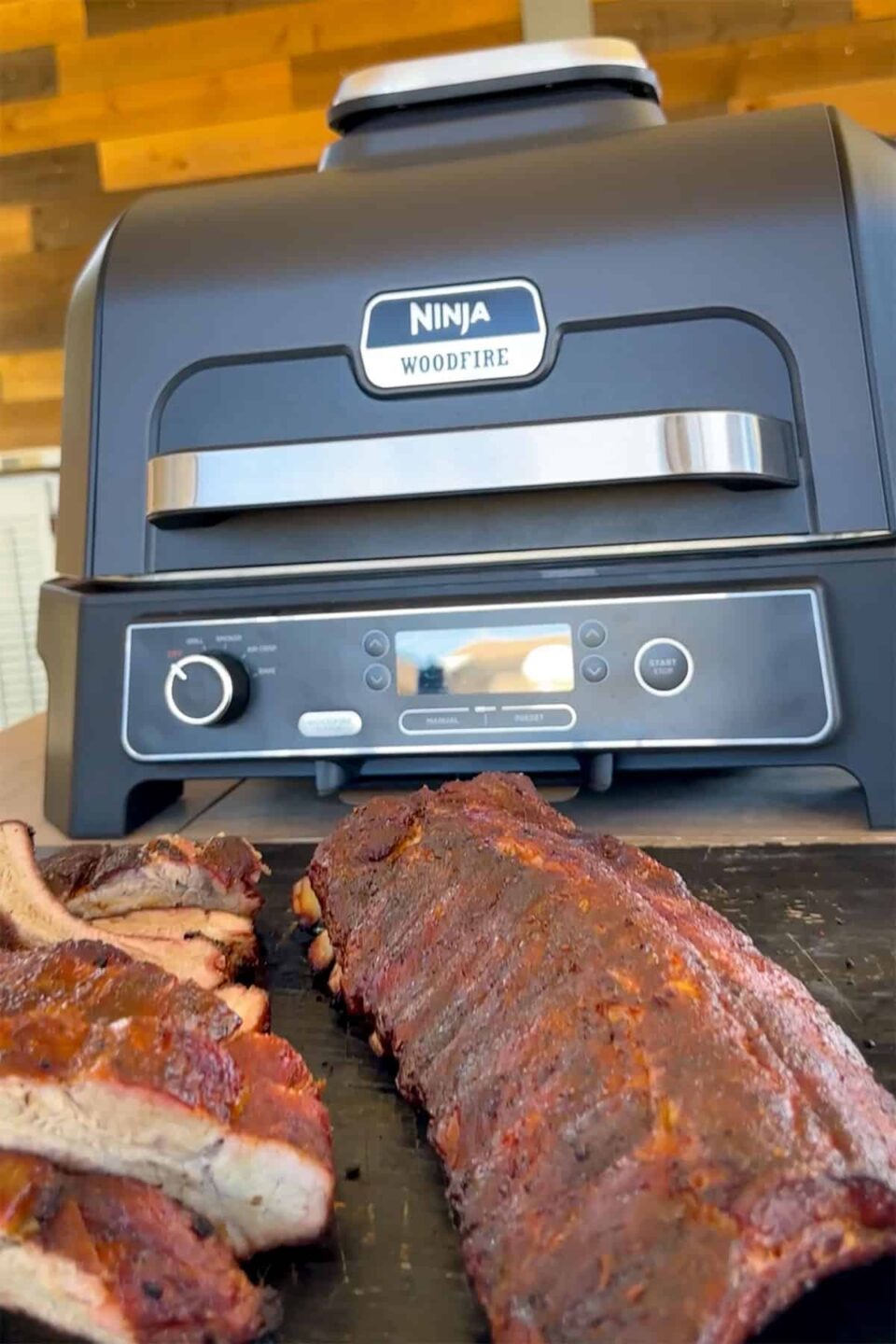 Ribs by Ninja Woodfire Grill.