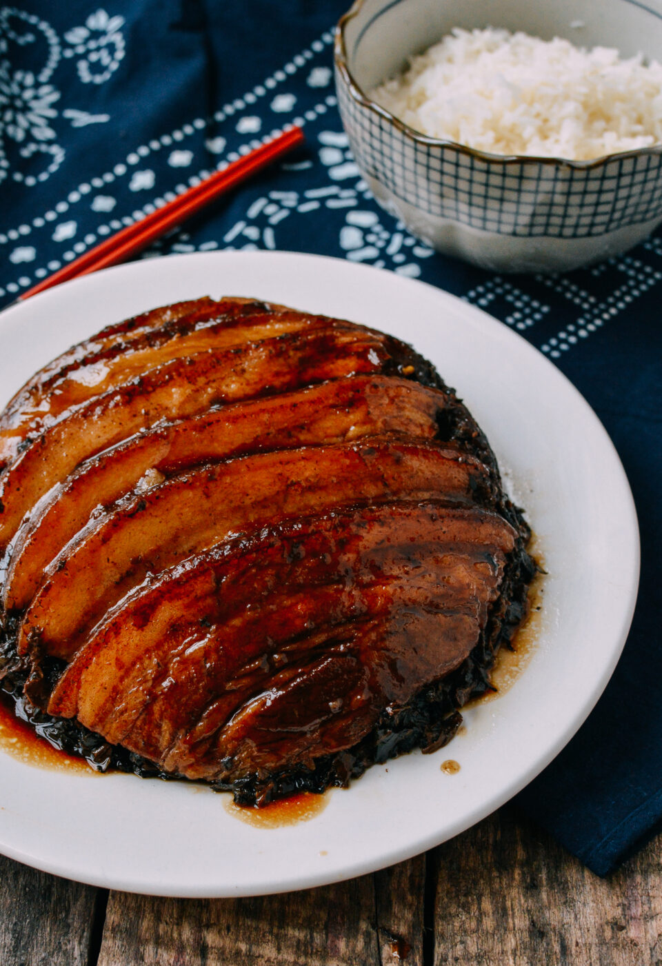 Chinese Mei Cai Kou Rou - Steamed Pork Belly with Preserved Vegetables