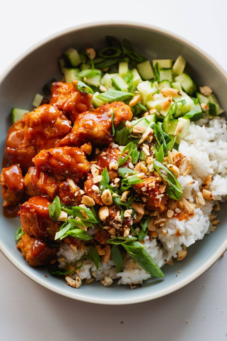 Sticky Gochujang Tofu with Herbs and Peanuts