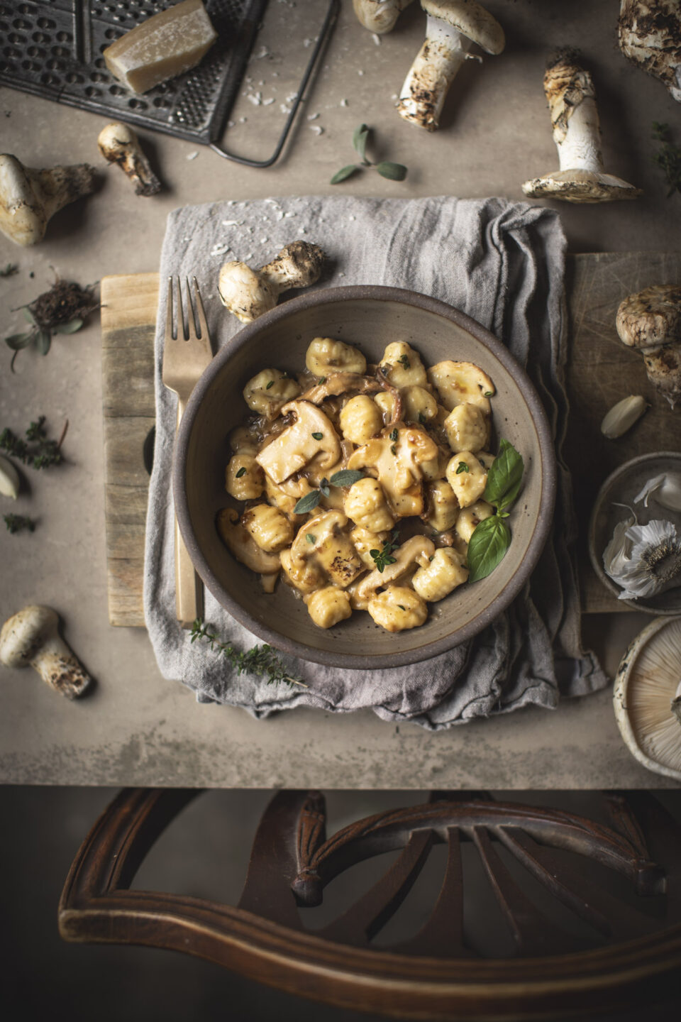 Mushroom Gnocchi with Garlic and Thyme