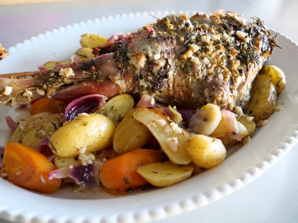 Lemon Garlic Greek Roasted Leg of Lamb – Stuffed with Cheese and Spices