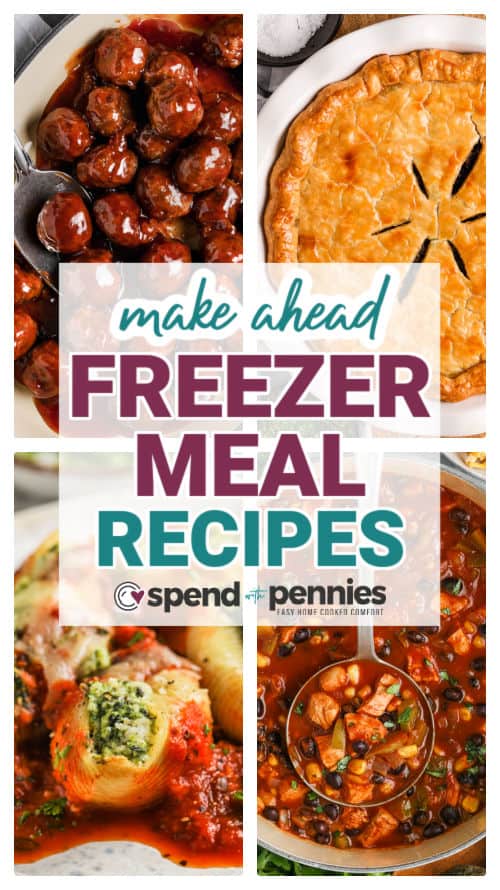 Freezer Meals Recipes images with a title