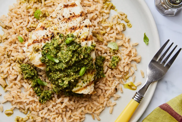 Dinner Magic: Quick and Delicious Halibut with Walnut Pesto