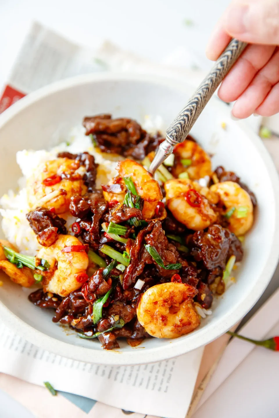 beef and shrimp stir fry