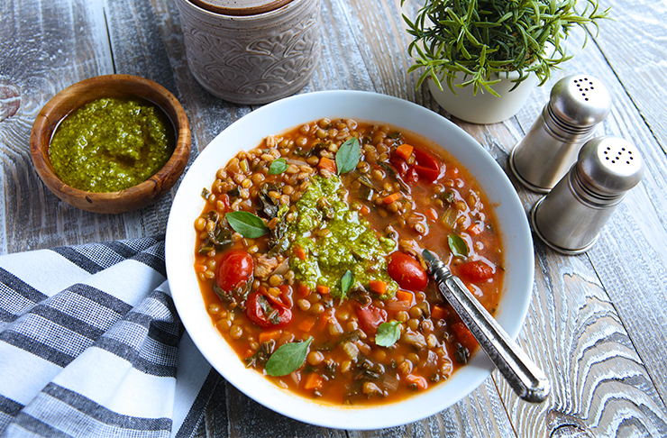 Hearty & Healthy Lentil & Farro Soup